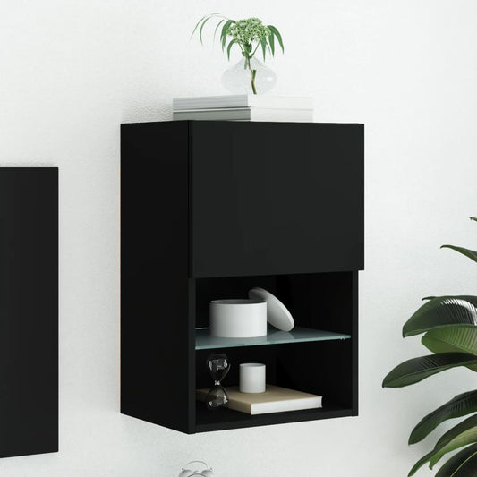 TV-Schrank mit LED-Leuchten Schwarz 40,5x30x60 cm - Pazzar.ch