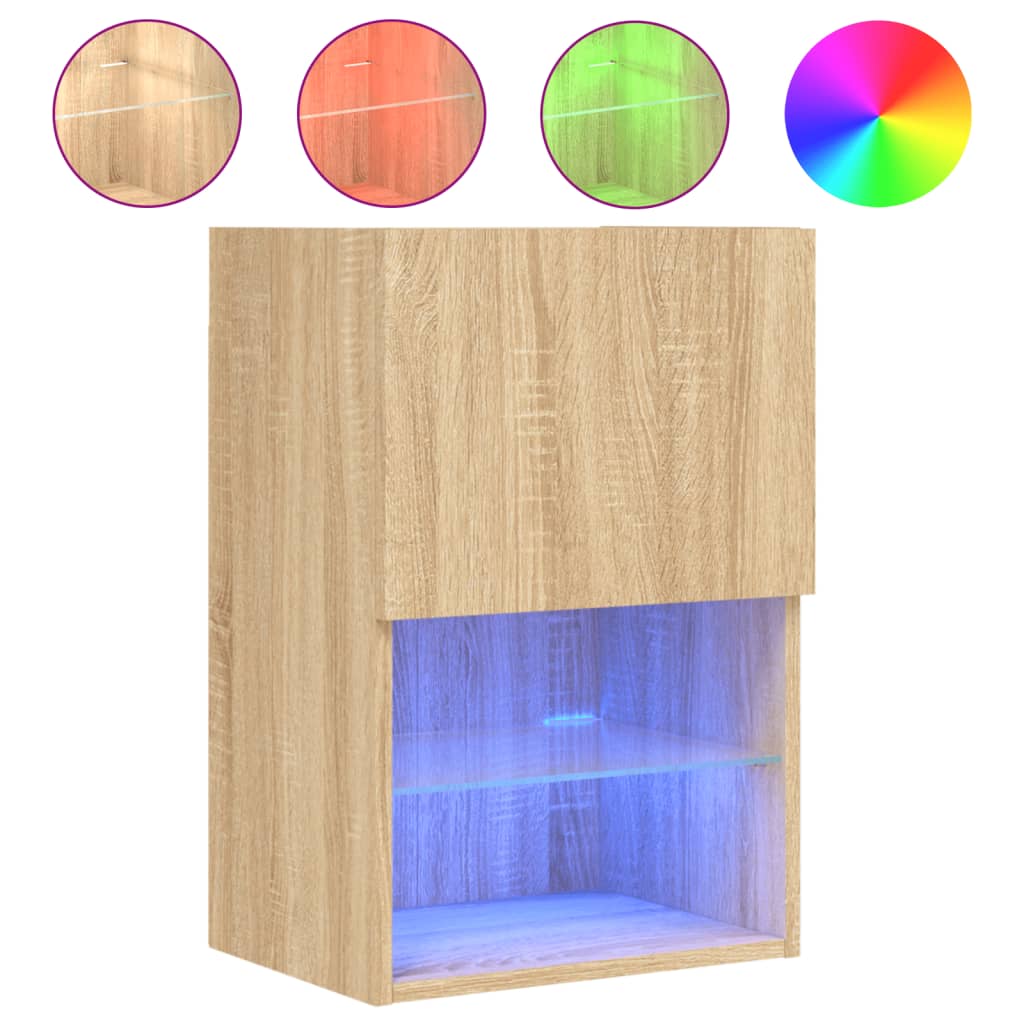 TV-Schrank mit LED-Leuchten Sonoma-Eiche 40,5x30x60 cm - Pazzar.ch