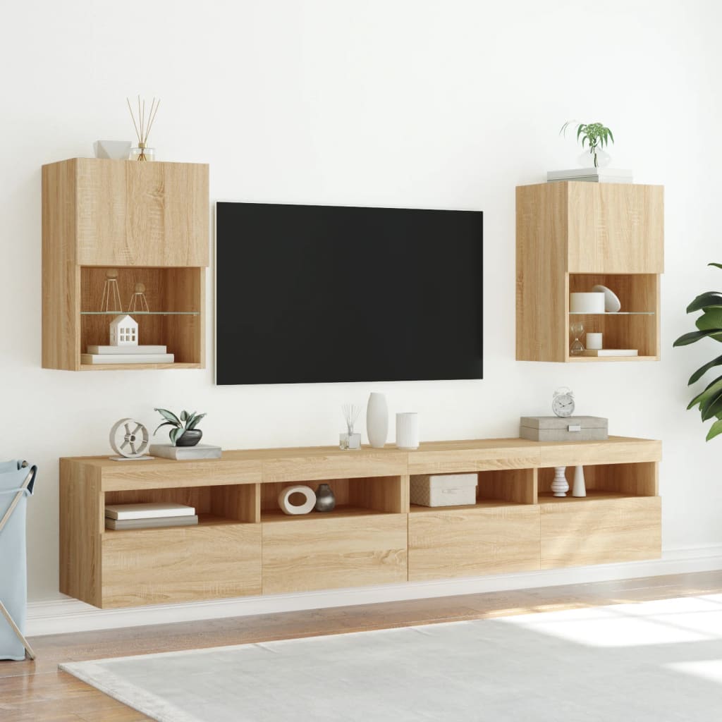 TV-Schrank mit LED-Leuchten Sonoma-Eiche 40,5x30x60 cm - Pazzar.ch
