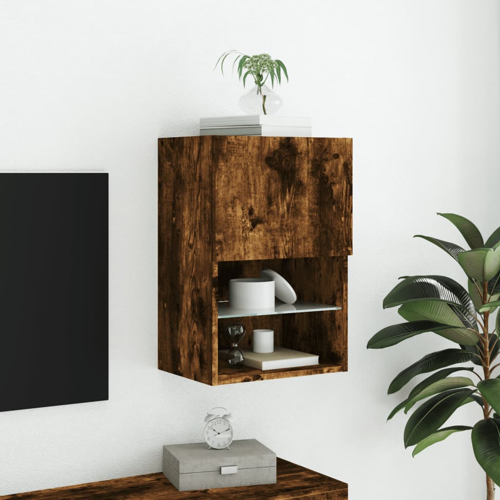 TV-Schrank mit LED-Leuchten Räuchereiche 40,5x30x60 cm - Pazzar.ch
