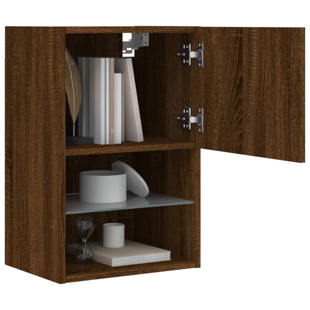 TV-Schränke mit LED-Leuchten 2 Stk. Braun Eichen-Optik - Pazzar.ch