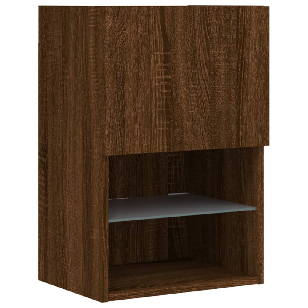 TV-Schränke mit LED-Leuchten 2 Stk. Braun Eichen-Optik - Pazzar.ch