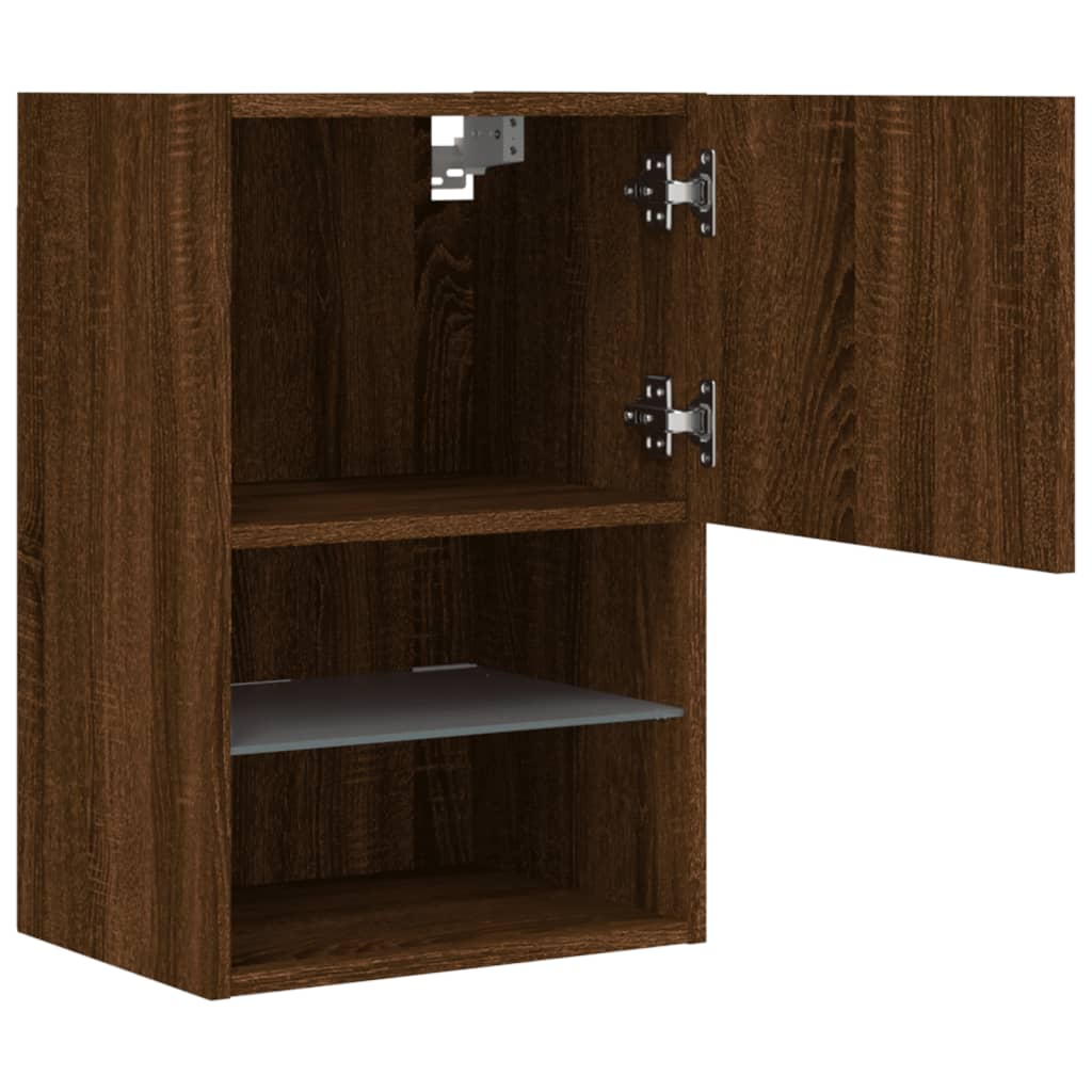 TV-Schränke mit LED-Leuchten 2 Stk. Braun Eichen-Optik - Pazzar.ch