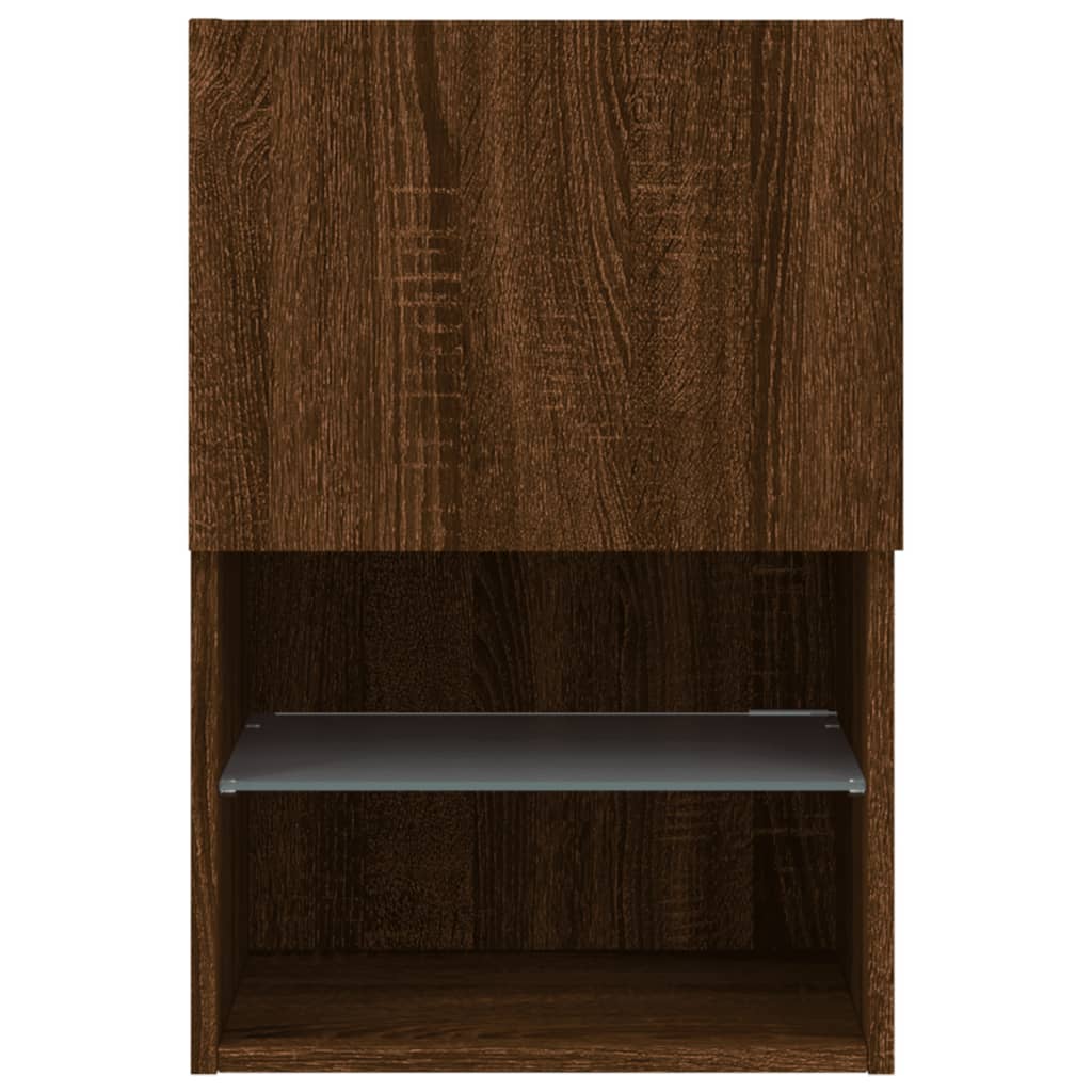 TV-Schränke mit LED-Leuchten 2 Stk. Braun Eichen-Optik