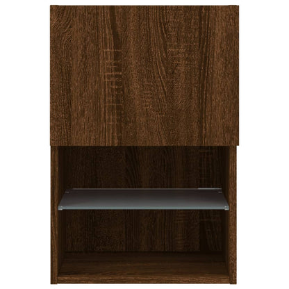 TV-Schränke mit LED-Leuchten 2 Stk. Braun Eichen-Optik - Pazzar.ch