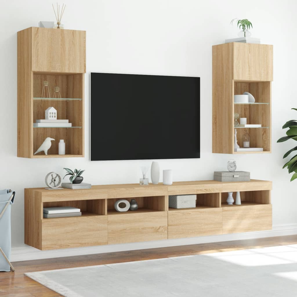 TV-Schrank mit LED-Leuchten Sonoma-Eiche 40,5x30x90 cm - Pazzar.ch