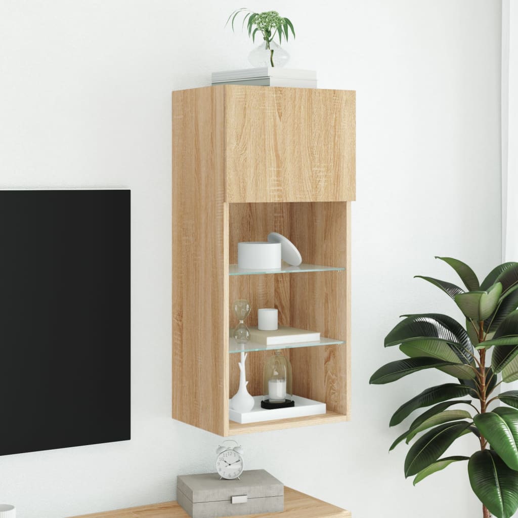 TV-Schrank mit LED-Leuchten Sonoma-Eiche 40,5x30x90 cm - Pazzar.ch