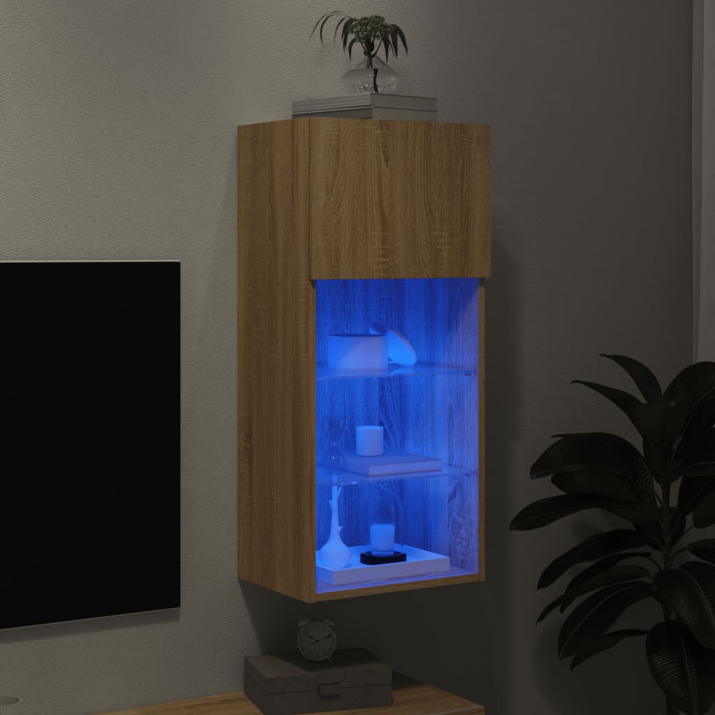 TV-Schrank mit LED-Leuchten Sonoma-Eiche 40,5x30x90 cm - Pazzar.ch