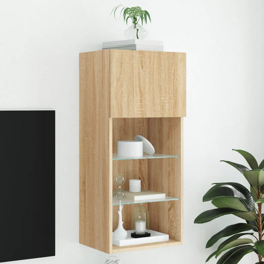 TV-Schrank mit LED-Leuchten Sonoma-Eiche 40,5x30x90 cm - Pazzar.ch