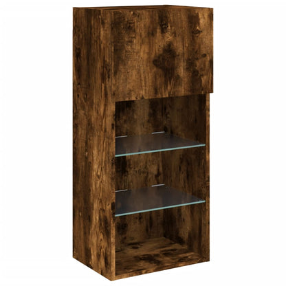 TV-Schrank mit LED-Leuchten Räuchereiche 40,5x30x90 cm - Pazzar.ch