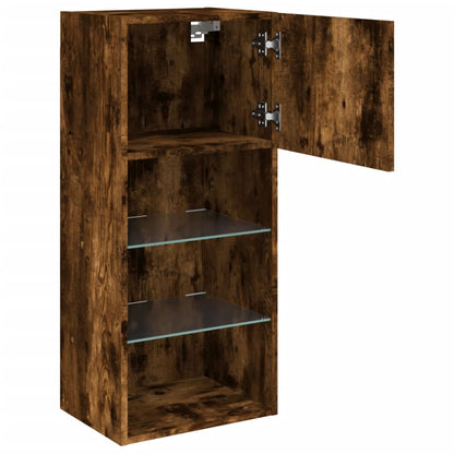 TV-Schrank mit LED-Leuchten Räuchereiche 40,5x30x90 cm - Pazzar.ch