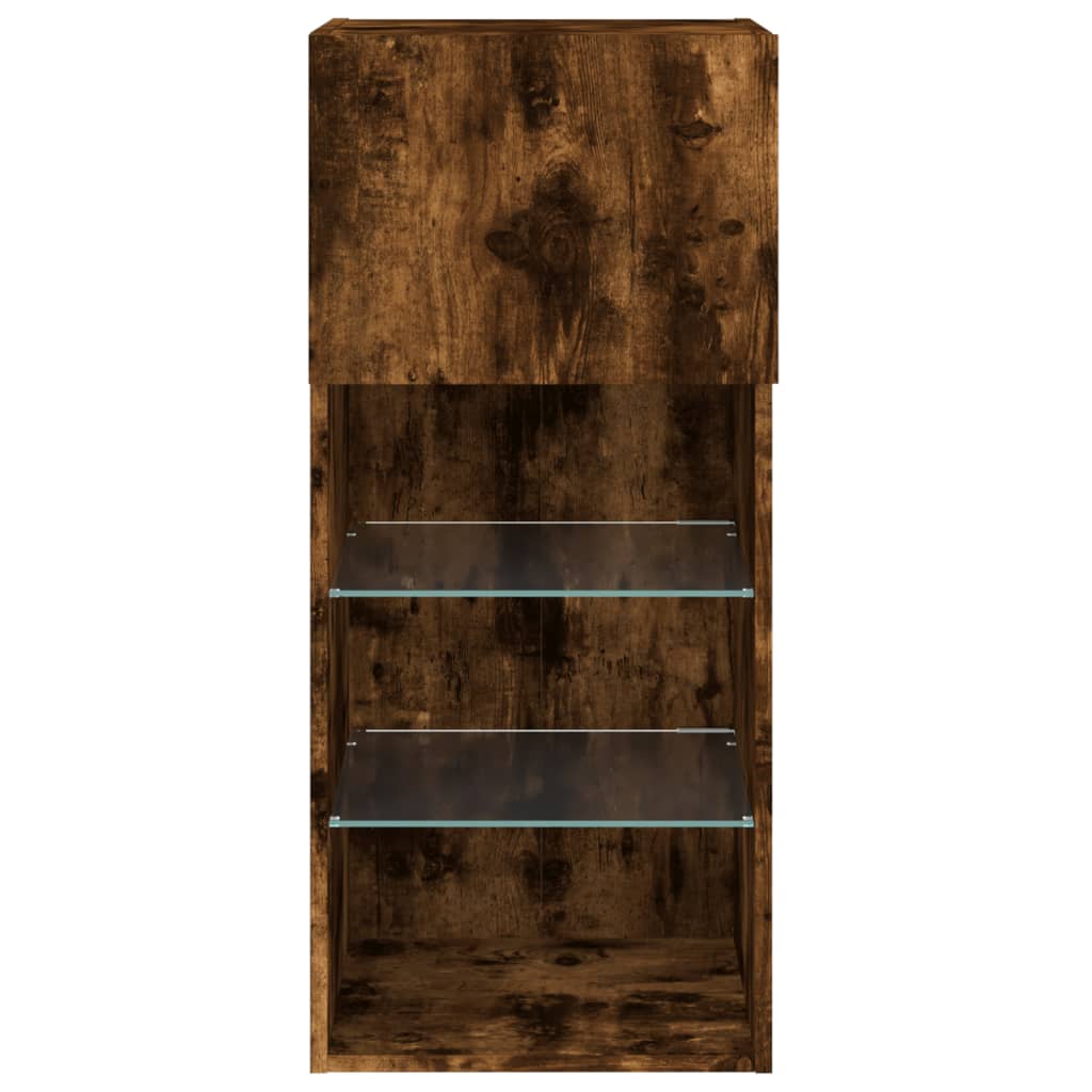TV-Schrank mit LED-Leuchten Räuchereiche 40,5x30x90 cm - Pazzar.ch