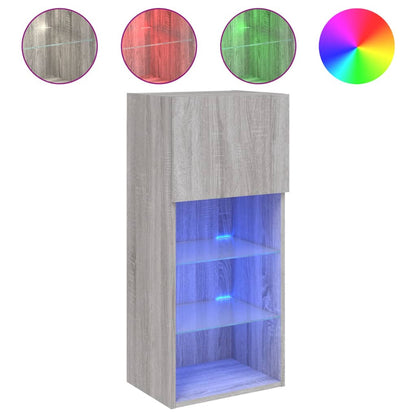 TV-Schrank mit LED-Leuchten Grau Sonoma 40,5x30x90 cm - Pazzar.ch