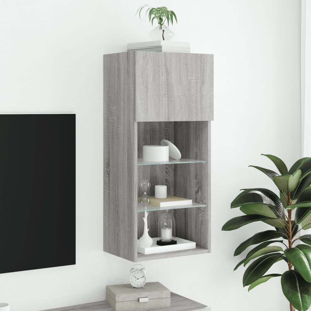 TV-Schrank mit LED-Leuchten Grau Sonoma 40,5x30x90 cm - Pazzar.ch
