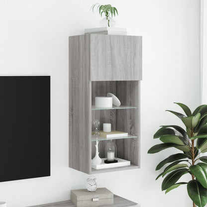 TV-Schrank mit LED-Leuchten Grau Sonoma 40,5x30x90 cm - Pazzar.ch