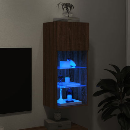 TV-Schrank mit LED-Leuchten Braun Eichen-Optik 40,5x30x90 cm - Pazzar.ch