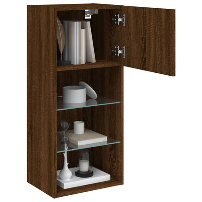 TV-Schrank mit LED-Leuchten Braun Eichen-Optik 40,5x30x90 cm - Pazzar.ch