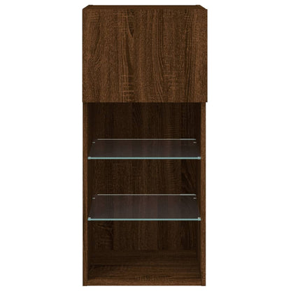 TV-Schrank mit LED-Leuchten Braun Eichen-Optik 40,5x30x90 cm - Pazzar.ch