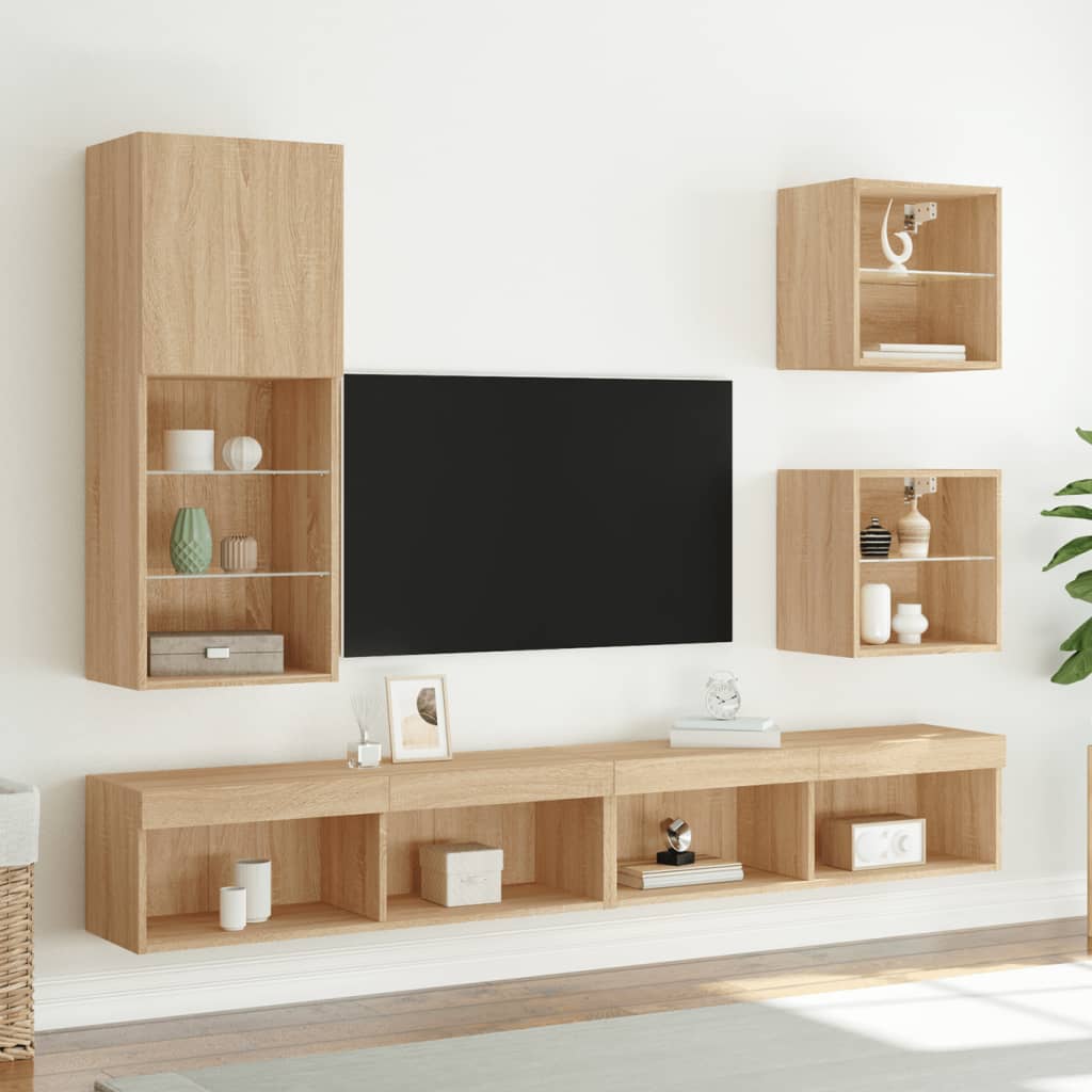 TV-Schrank mit LED-Leuchten Sonoma-Eiche 40,5x30x102 cm - Pazzar.ch