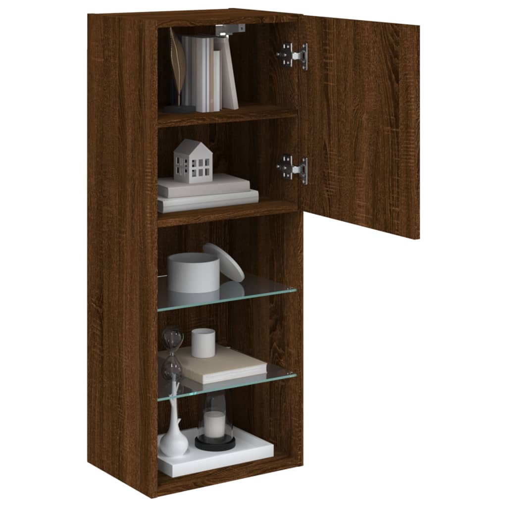 TV-Schrank mit LED-Leuchten Braun Eichen-Optik 40,5x30x102 cm - Pazzar.ch