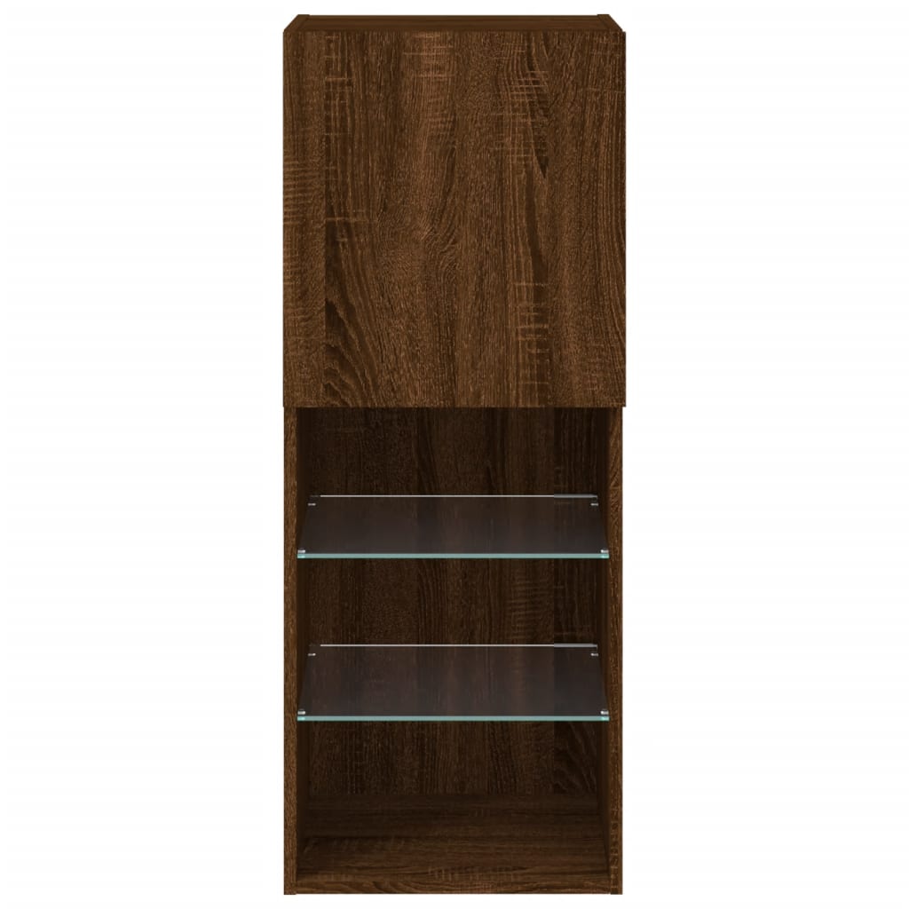 TV-Schrank mit LED-Leuchten Braun Eichen-Optik 40,5x30x102 cm - Pazzar.ch