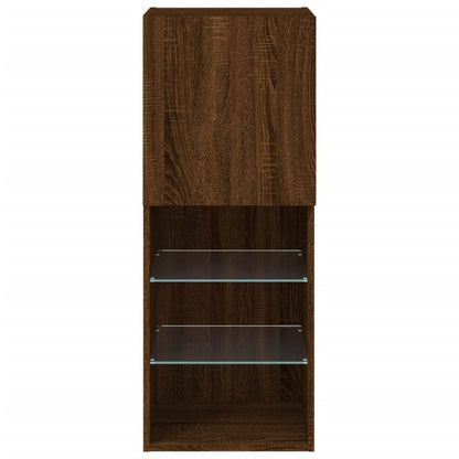 TV-Schrank mit LED-Leuchten Braun Eichen-Optik 40,5x30x102 cm - Pazzar.ch