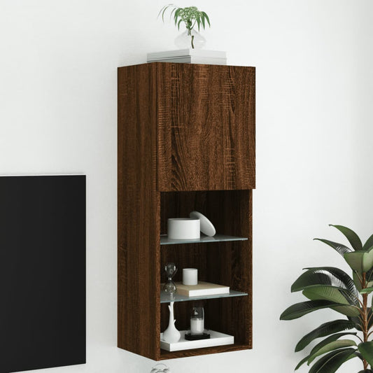 TV-Schrank mit LED-Leuchten Braun Eichen-Optik 40,5x30x102 cm - Pazzar.ch
