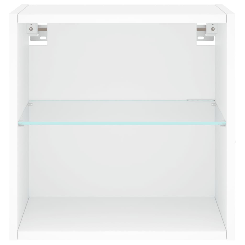 Wand-Nachttisch mit LED-Leuchten Weiß - Pazzar.ch