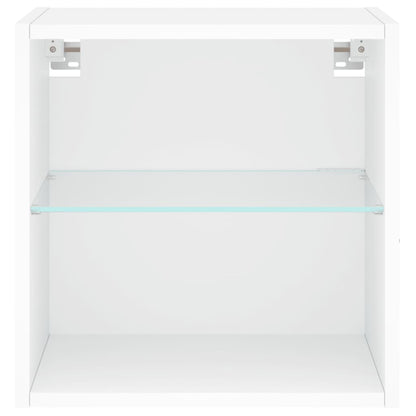 Wand-Nachttisch mit LED-Leuchten Weiß - Pazzar.ch