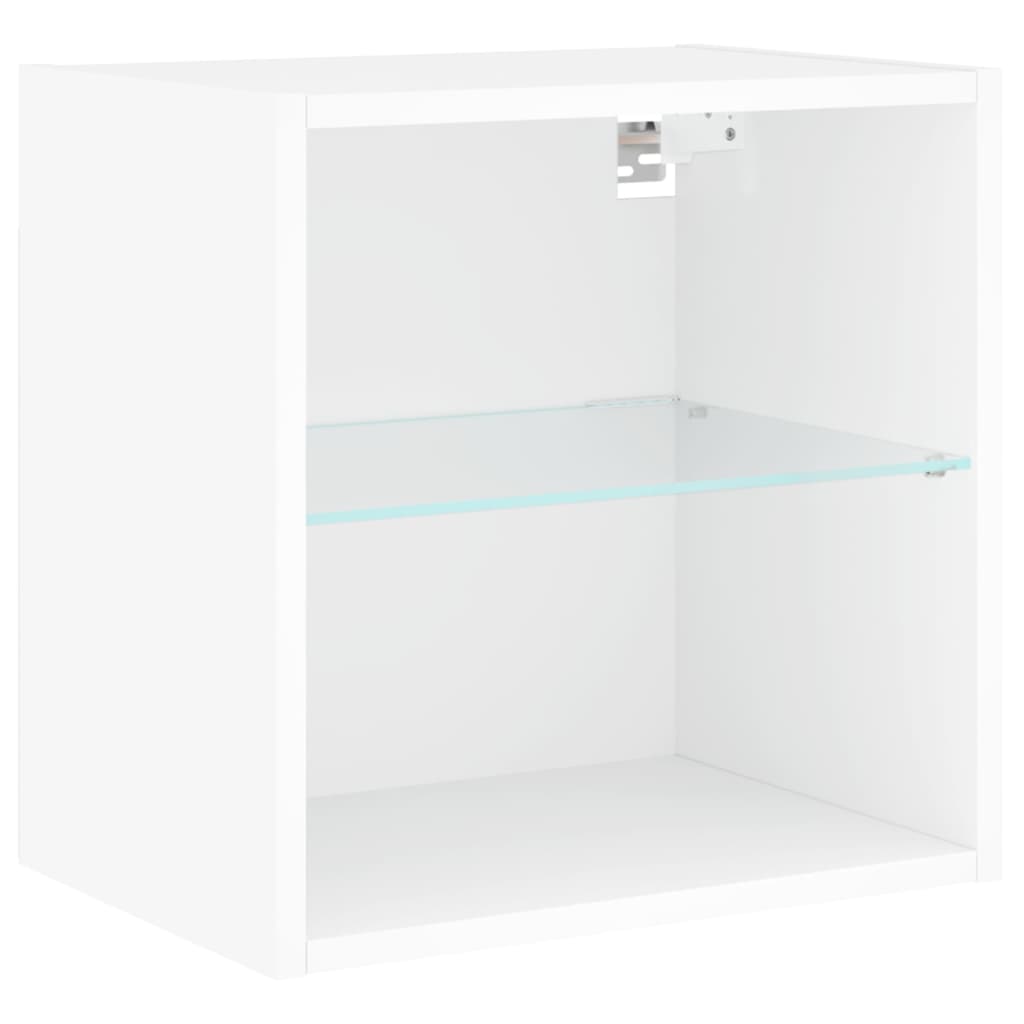 Wand-Nachttische mit LED-Leuchten 2 Stk. Weiß - Pazzar.ch