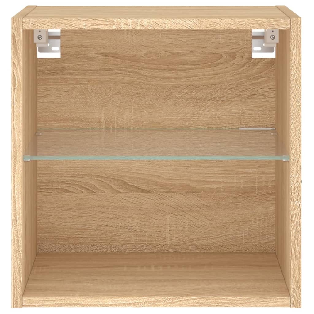 Wand-Nachttisch mit LED-Leuchten Sonoma-Eiche - Pazzar.ch