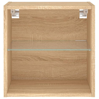 Wand-Nachttisch mit LED-Leuchten Sonoma-Eiche - Pazzar.ch