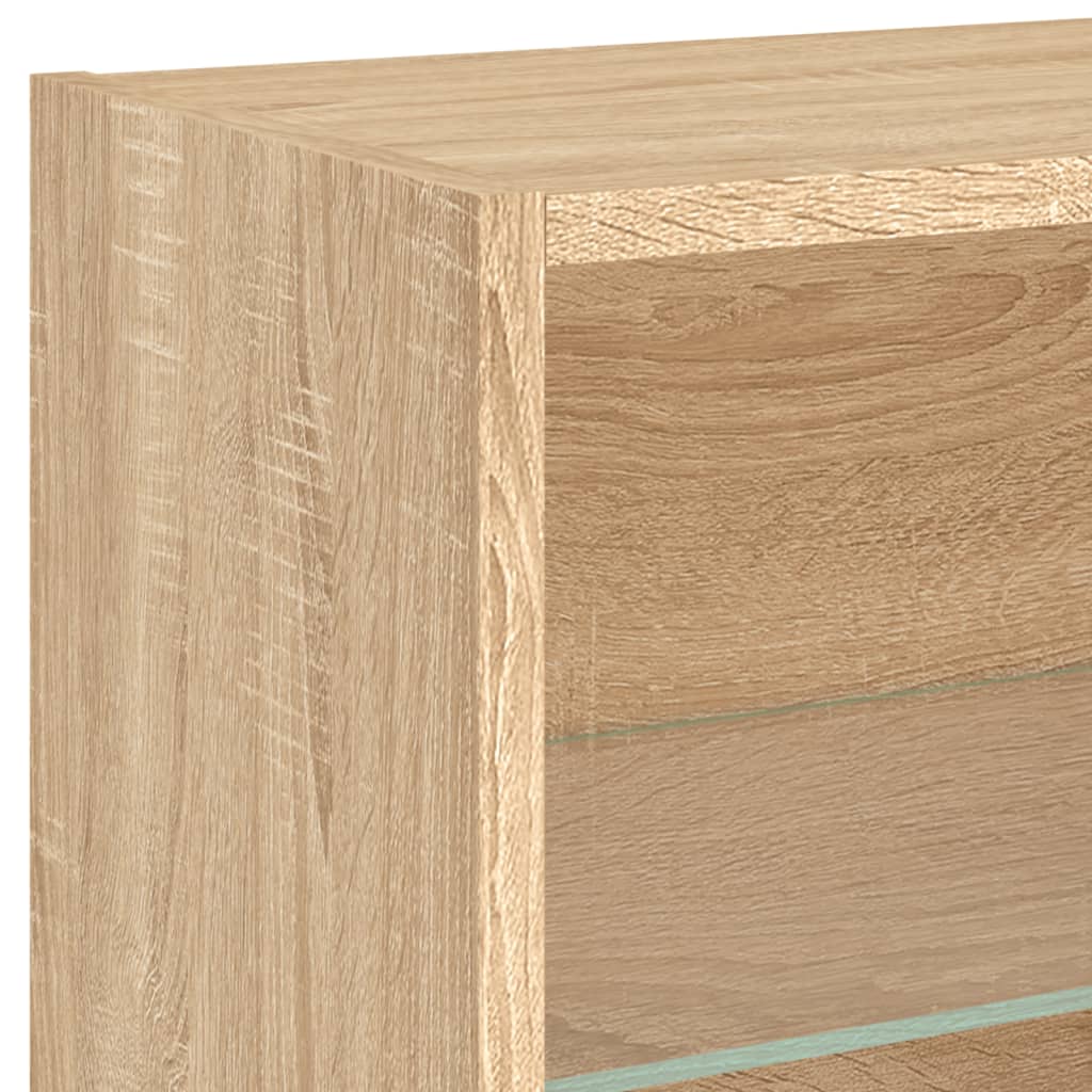 Wand-Nachttisch mit LED-Leuchten Sonoma-Eiche - Pazzar.ch