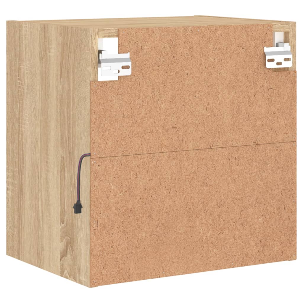 Wand-Nachttische mit LED-Leuchten 2 Stk. Sonoma-Eiche - Pazzar.ch