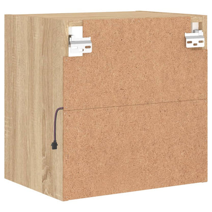 Wand-Nachttische mit LED-Leuchten 2 Stk. Sonoma-Eiche - Pazzar.ch
