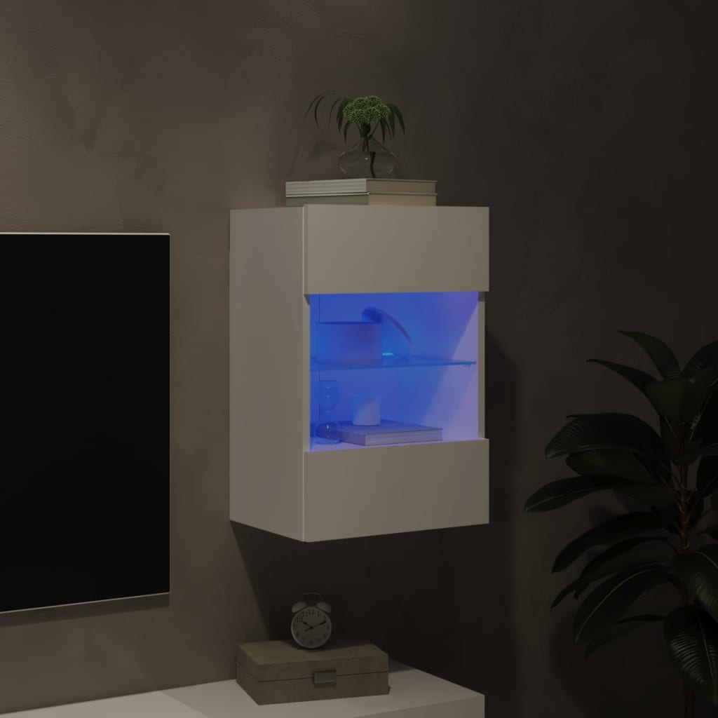 TV-Wandschrank mit LED-Leuchten Weiß 40x30x60,5 cm - Pazzar.ch