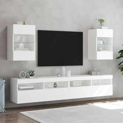 TV-Wandschrank mit LED-Leuchten Weiß 40x30x60,5 cm - Pazzar.ch