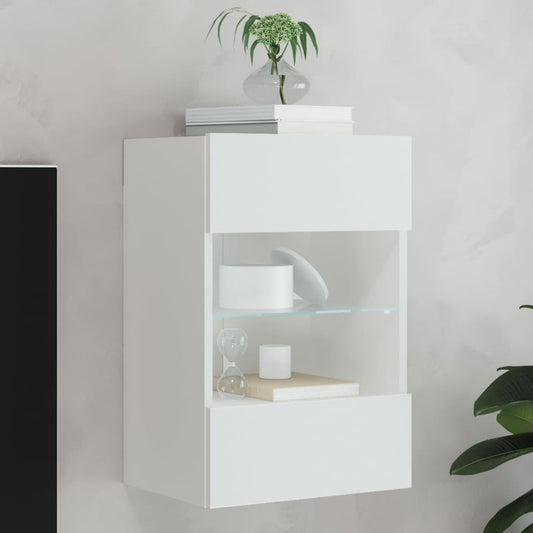 TV-Wandschrank mit LED-Leuchten Weiß 40x30x60,5 cm - Pazzar.ch