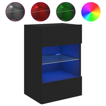 TV-Wandschrank mit LED-Leuchten Schwarz 40x30x60,5 cm - Pazzar.ch