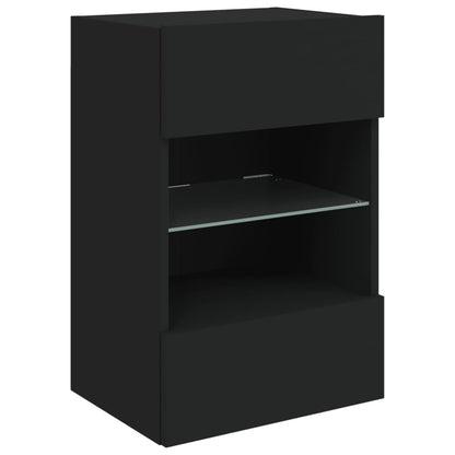 TV-Wandschrank mit LED-Leuchten Schwarz 40x30x60,5 cm - Pazzar.ch