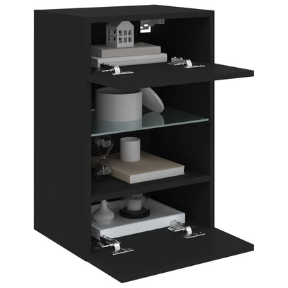 TV-Wandschrank mit LED-Leuchten Schwarz 40x30x60,5 cm - Pazzar.ch