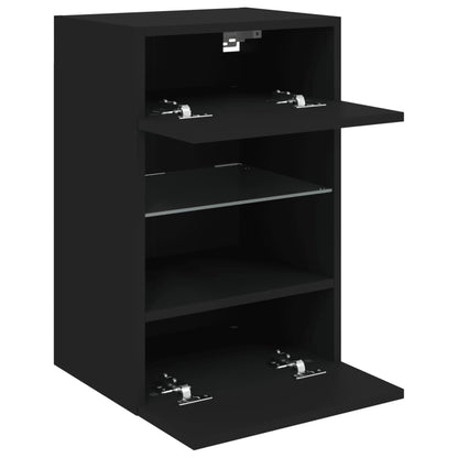 TV-Wandschrank mit LED-Leuchten Schwarz 40x30x60,5 cm - Pazzar.ch