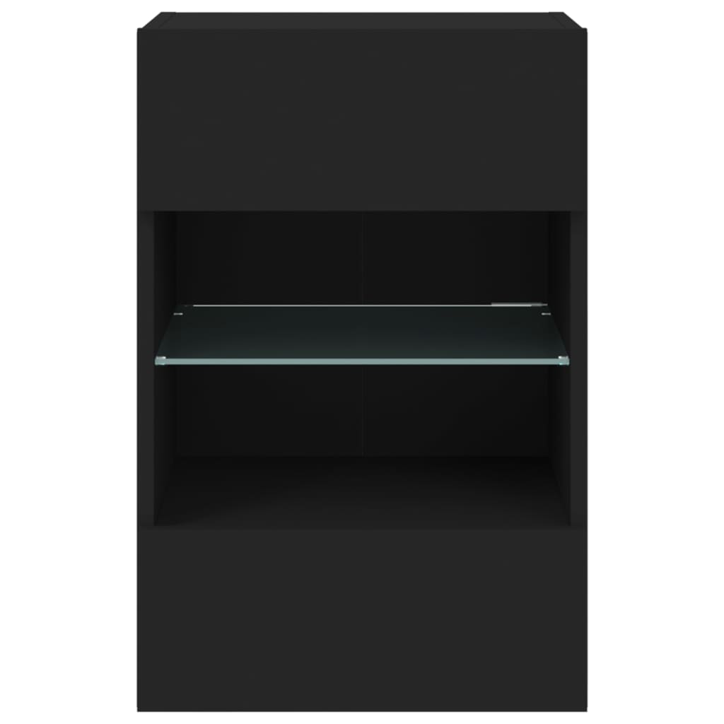 TV-Wandschrank mit LED-Leuchten Schwarz 40x30x60,5 cm - Pazzar.ch