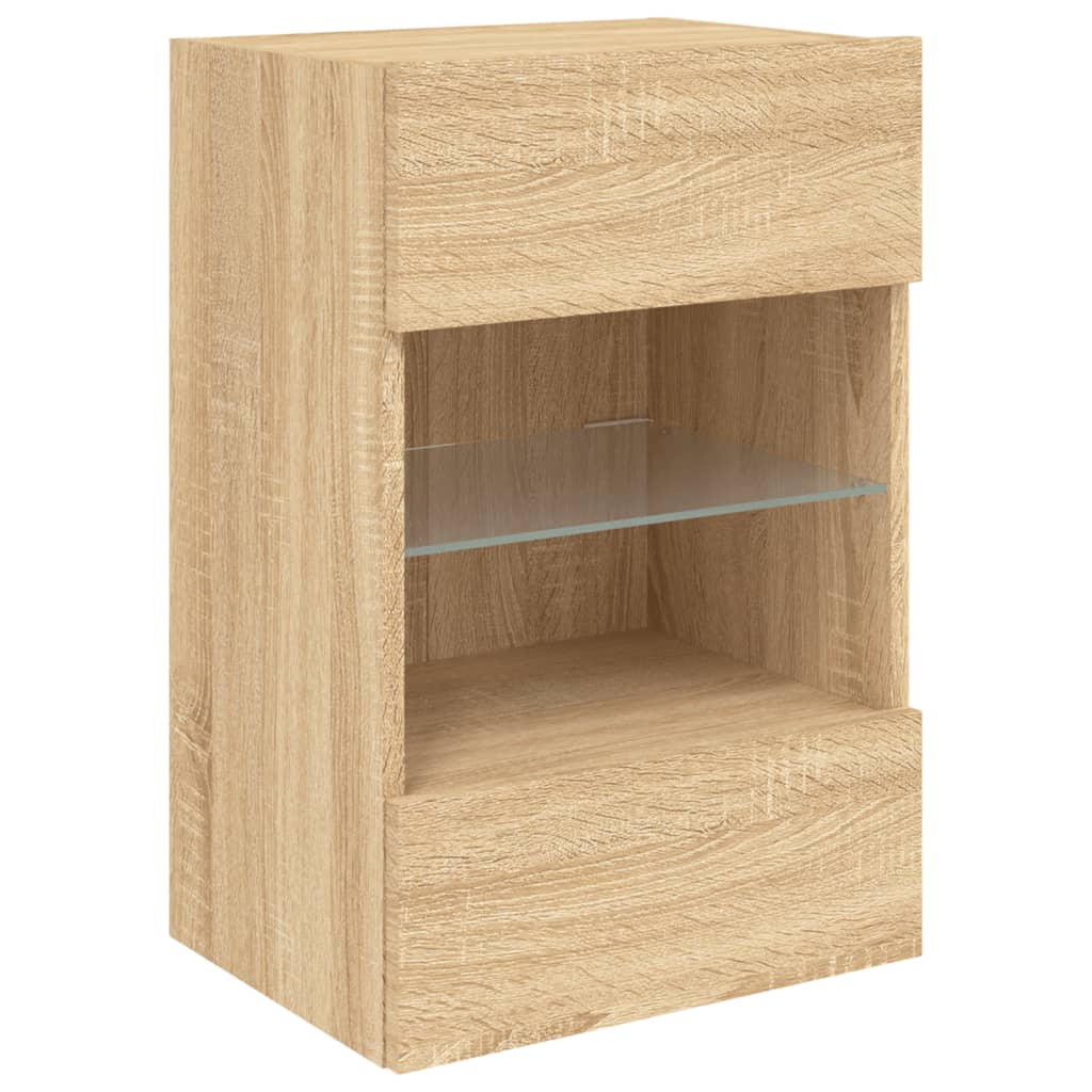 TV-Wandschrank mit LED-Leuchten Sonoma-Eiche 40x30x60,5 cm - Pazzar.ch