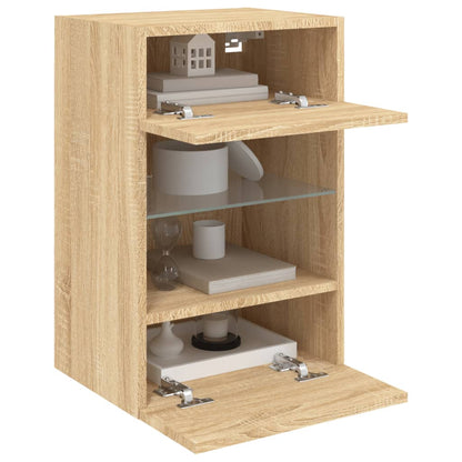 TV-Wandschrank mit LED-Leuchten Sonoma-Eiche 40x30x60,5 cm - Pazzar.ch