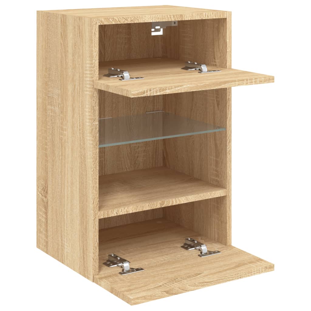 TV-Wandschrank mit LED-Leuchten Sonoma-Eiche 40x30x60,5 cm - Pazzar.ch