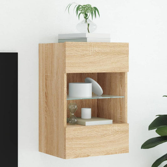 TV-Wandschrank mit LED-Leuchten Sonoma-Eiche 40x30x60,5 cm - Pazzar.ch