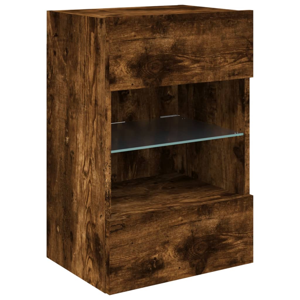 TV-Wandschrank mit LED-Leuchten Räuchereiche 40x30x60,5 cm - Pazzar.ch