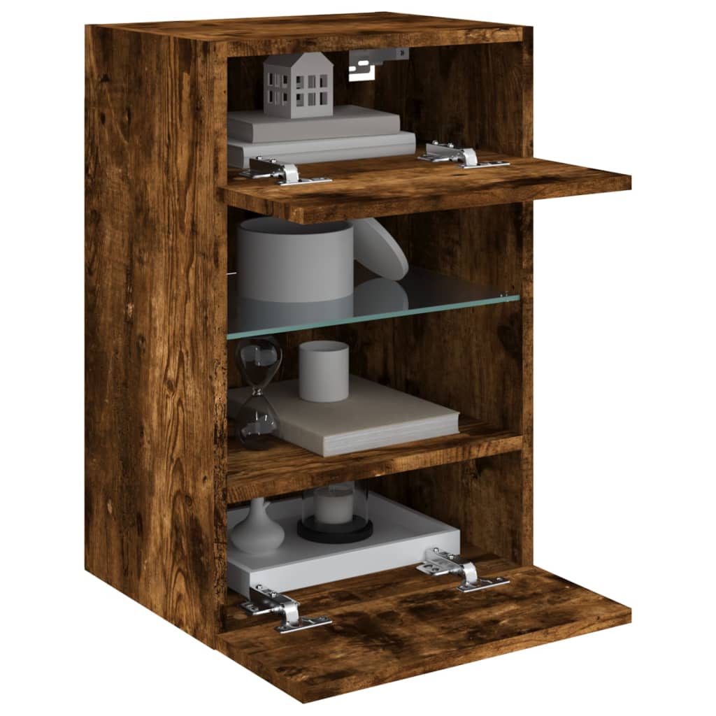 TV-Wandschrank mit LED-Leuchten Räuchereiche 40x30x60,5 cm - Pazzar.ch