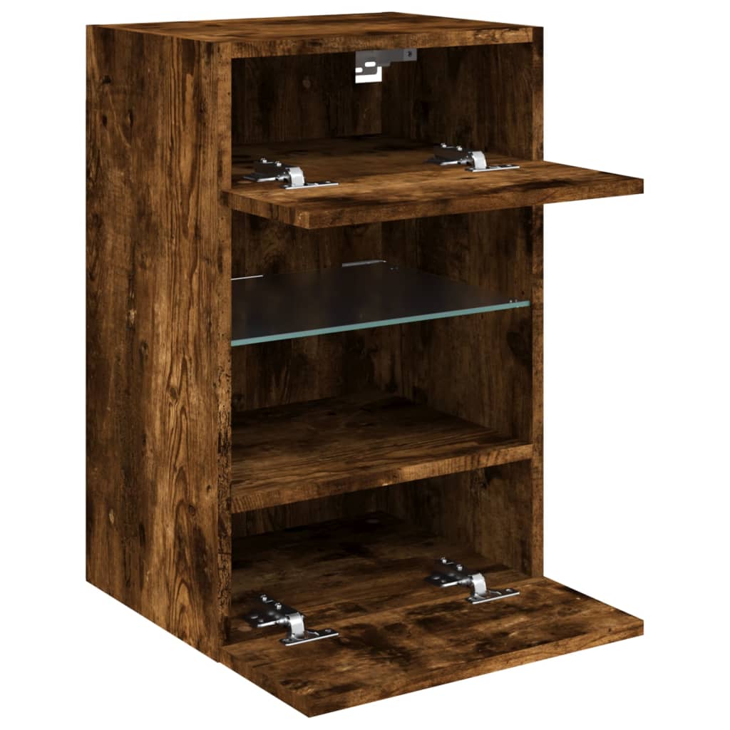 TV-Wandschrank mit LED-Leuchten Räuchereiche 40x30x60,5 cm - Pazzar.ch